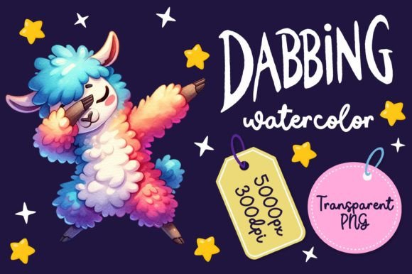 Cute Dabbing Llama Watercolor Illustrations for Branding