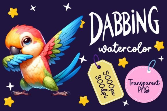 Cute Dabbing Parrot Watercolor Illustrations Review
