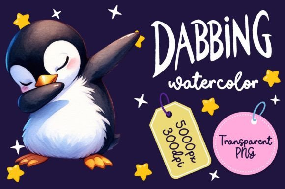 Cute Dabbing Penguin Watercolor Illustrations Review