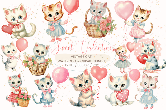 Cute Vintage Cat Valentine Watercolor Review