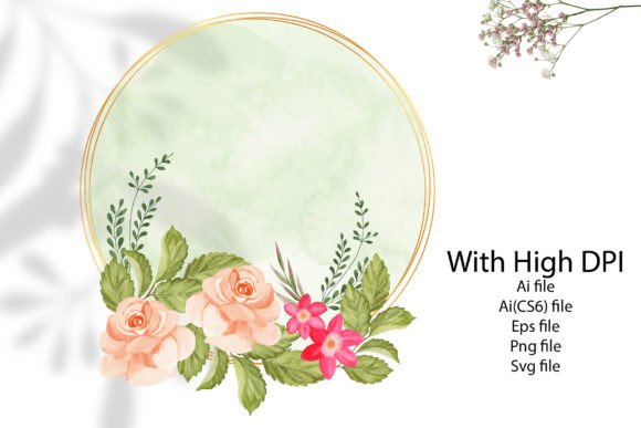 Handmade Watercolor Floral Vector Wreath Illustrations