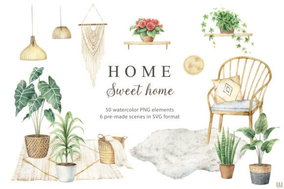 Home Sweet Home Watercolor Clipart: Illustrations Review