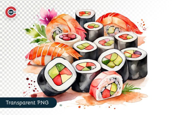Sushi Plate Watercolor Clipart Illustrations Review