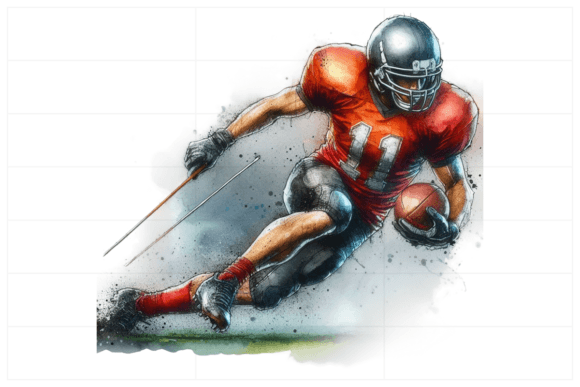 Watercolor American Football Player Illustrations Review