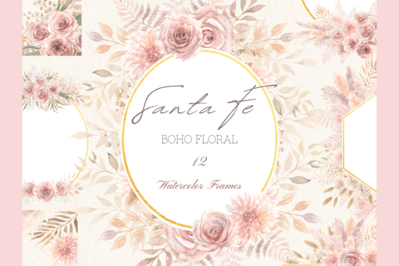 Watercolor Boho Pink Floral Frames: A Stitch Test
