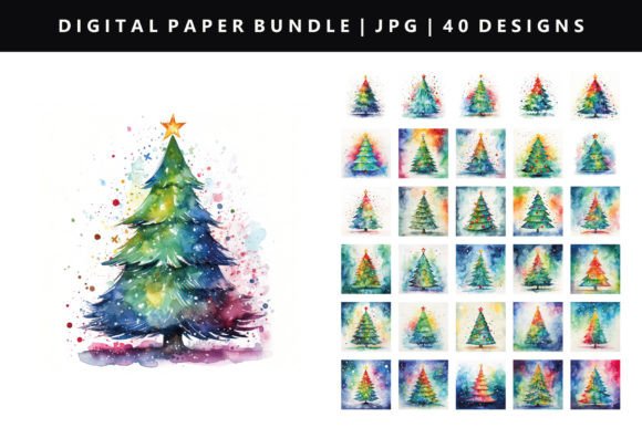 Watercolor Digital Paper Bundle: Illustrations for Branding
