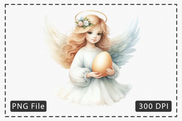 Watercolor Easter Angel Illustrations for Editorial Design