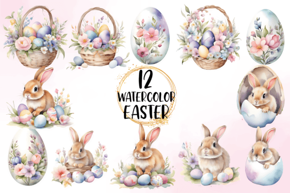 Watercolor Floral Easter Clipart Bundle: Illustrations Review