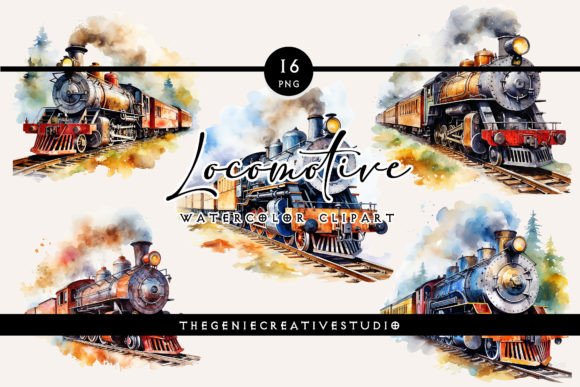 Watercolor Locomotive PNG Clipart Review