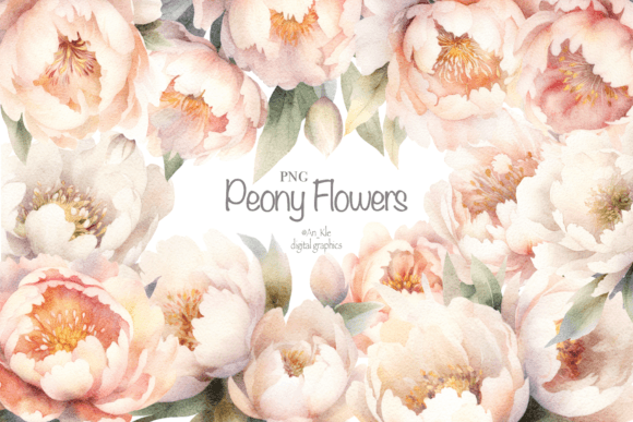 Watercolor Peony Flowers: Illustrations for Branding