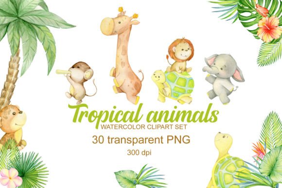 Watercolor Safari Animals Clipart Set Review