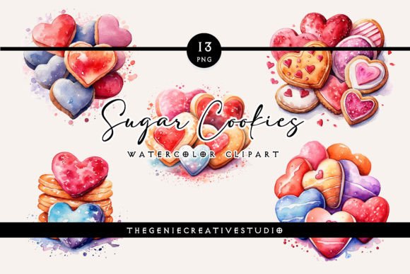 Watercolor Sugar Cookies PNG Clipart Illustrations Review