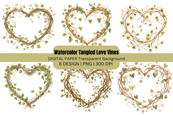 Watercolor Tangled Love Vines Illustrations Review