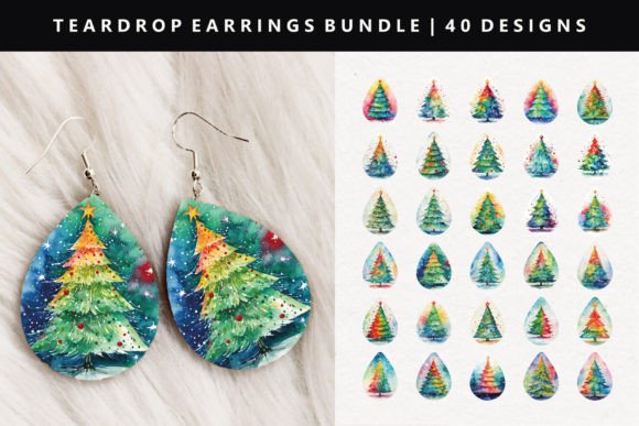 Watercolor Teardrop Earring Bundle Illustrations Review