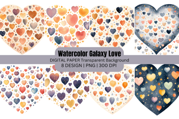 Watercolor Valentine Galaxy Love Illustrations Review