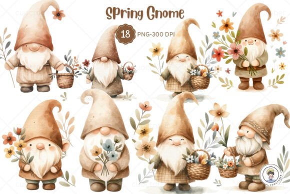 Watercolor Vintage Spring Gnome Clipart Review